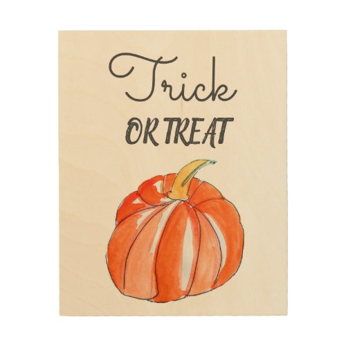 Halloween sign cute pumpkin trick or treat slogan