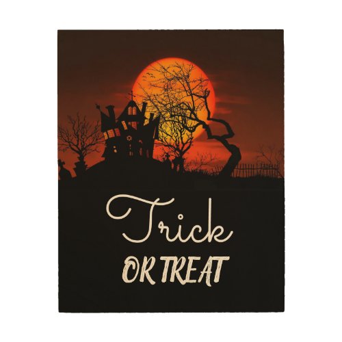 Halloween sign haunted house trick or treat slogan