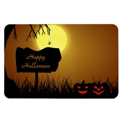 Halloween Sign with Pumpkins _ Flexible Magnet