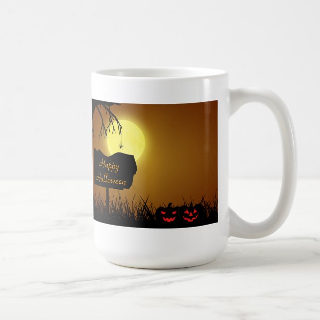 Halloween Sign with Pumpkins - Mug (Right)