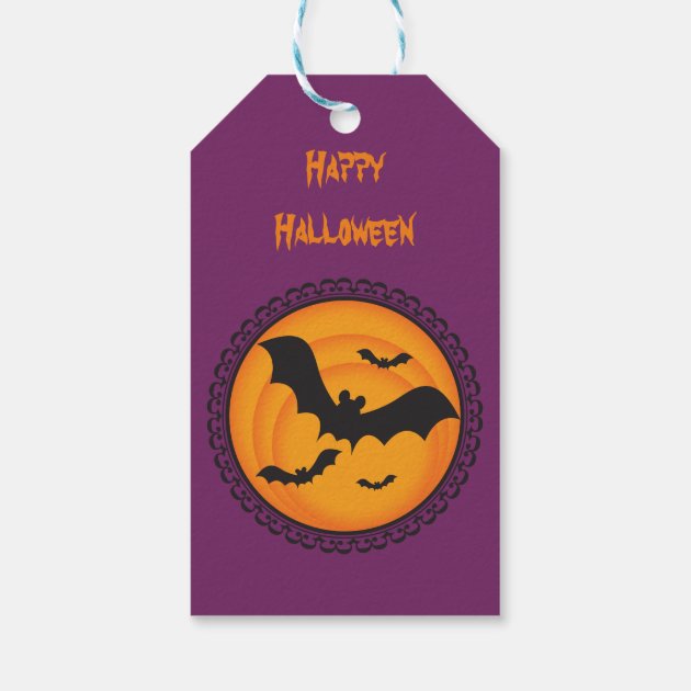 Halloween Silhouettes Bat Gift Tag