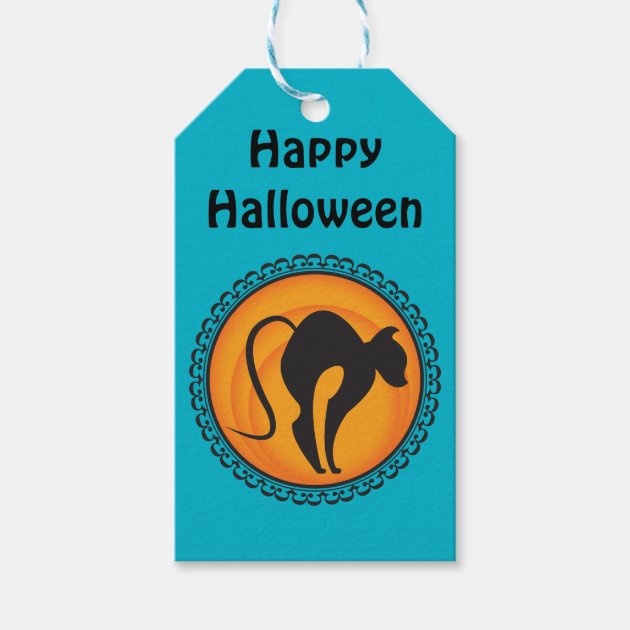 Halloween Silhouettes Cat Gift Tag