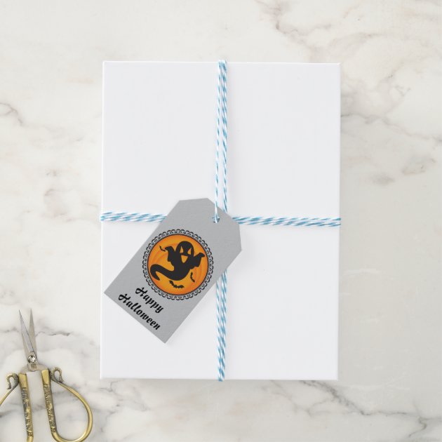 Halloween Silhouettes Ghost Gift Tag