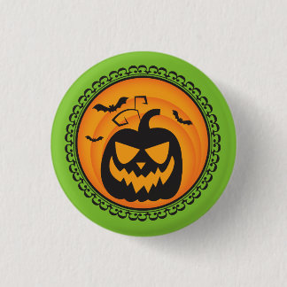 Halloween Silhouettes Pumpkin Badge Button