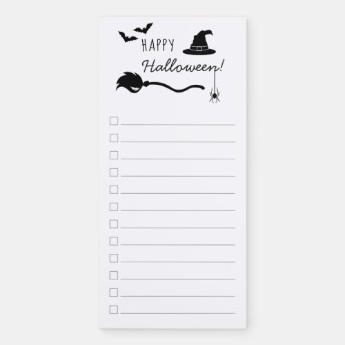 Halloween Silhouettes To_Do List Checklist Magnetic Notepad