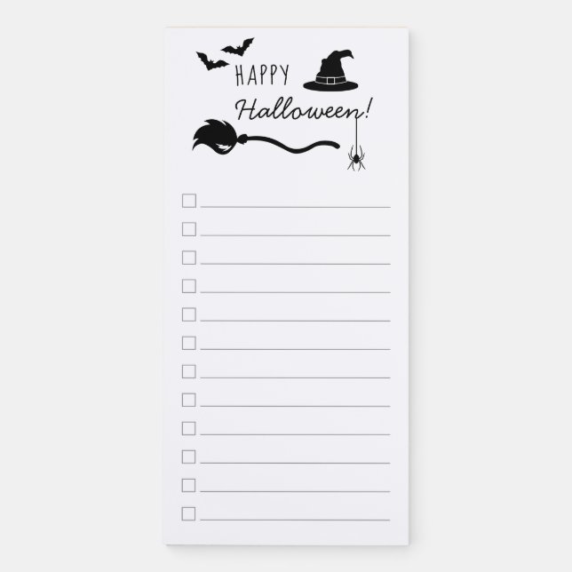 Halloween Silhouettes To-Do List Checklist Magnetic Notepad (Front)