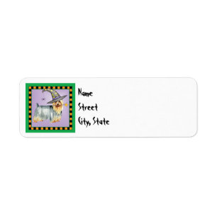 Halloween Silky Terrier Label