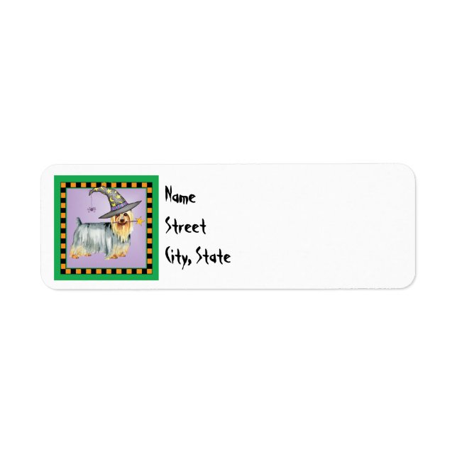 Halloween Silky Terrier Label (Front)
