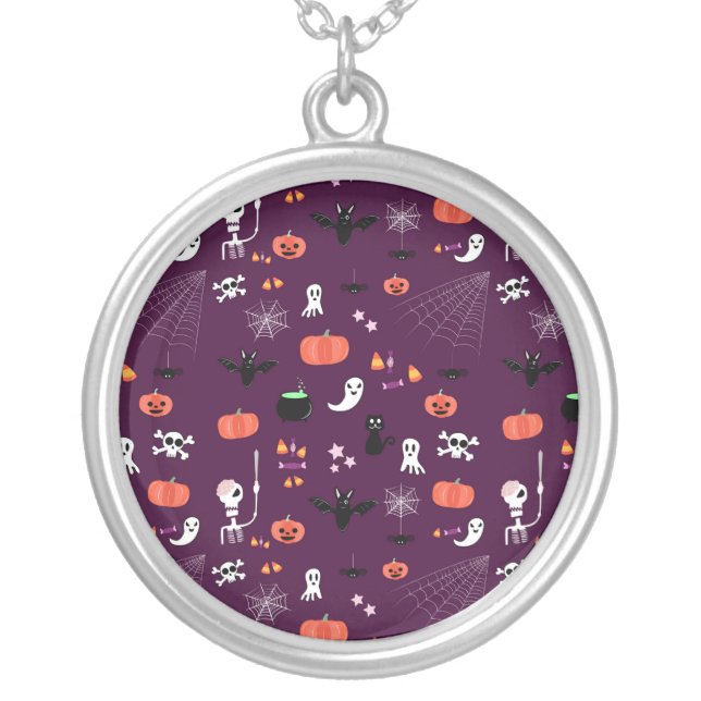 Halloween Silver Plated Necklace (Front)