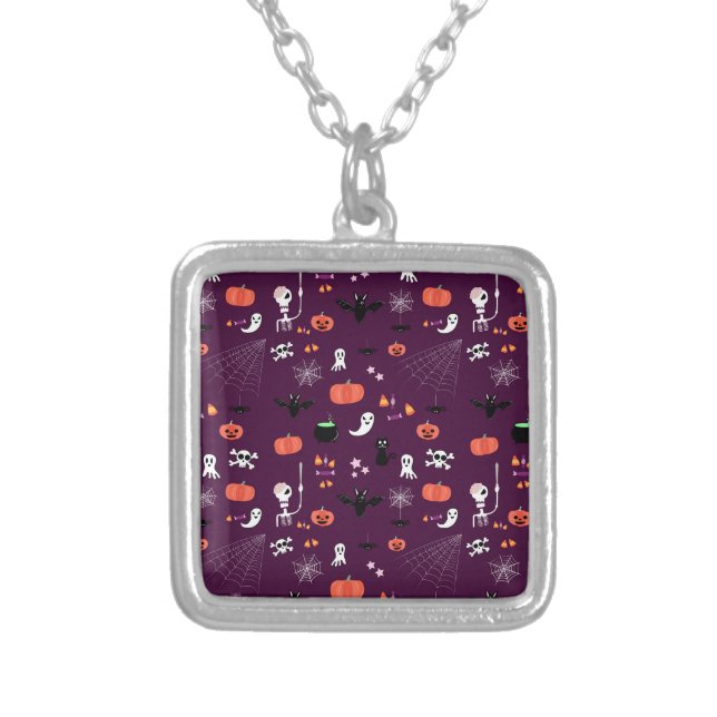Halloween Silver Plated Necklace (Front)