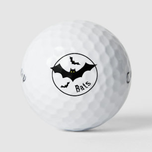 Halloween Simple Flying Bats Silhouettes Black Golf Balls
