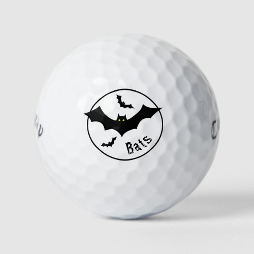 Halloween Simple Flying Bats Silhouettes Black  Golf Balls