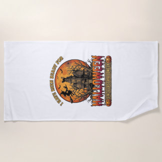 Halloween Since Last Haunted House Flying Witch_1 Beach Towel