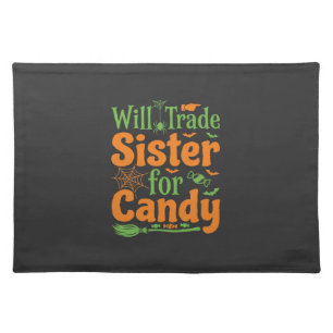 Halloween Sister Candy Trade Design_1 Cloth Placemat