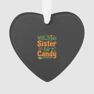Halloween Sister Candy Trade Design_1 Ornament