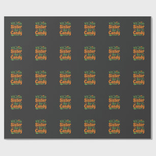 Halloween Sister Candy Trade Design_1 Wrapping Paper