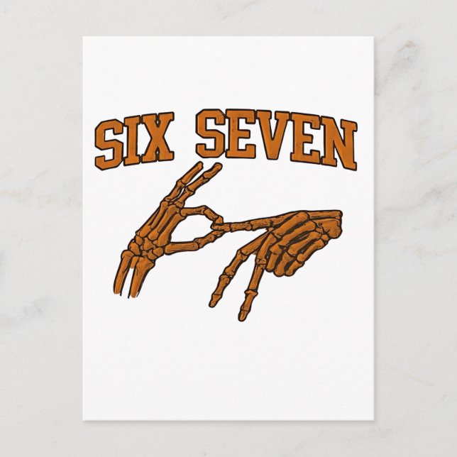 Halloween Six Seven Meme Sign Language 67 Mason  Announcement Postcard (Front)