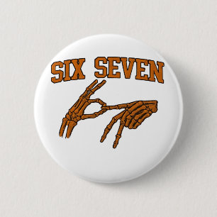 Halloween Six Seven Meme Sign Language 67 Mason Button