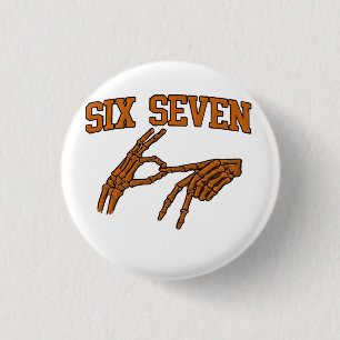 Halloween Six Seven Meme Sign Language 67 Mason Button