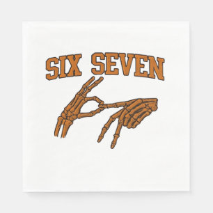 Halloween Six Seven Meme Sign Language 67 Mason Napkins