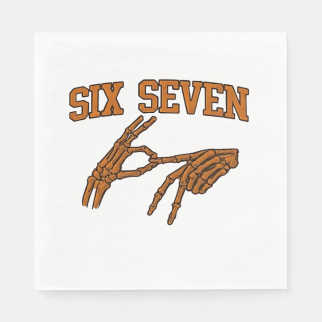 Halloween Six Seven Meme Sign Language 67 Mason  Napkins (Front)