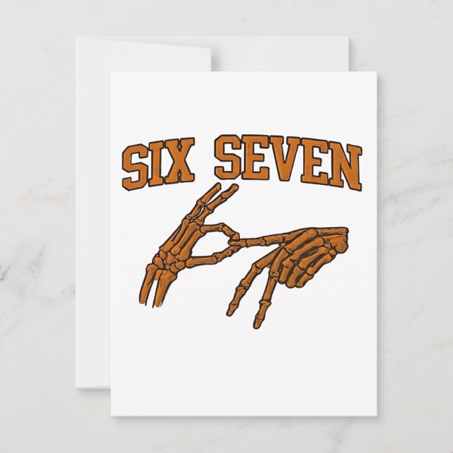 Halloween Six Seven Meme Sign Language 67 Mason  Note Card (Front)
