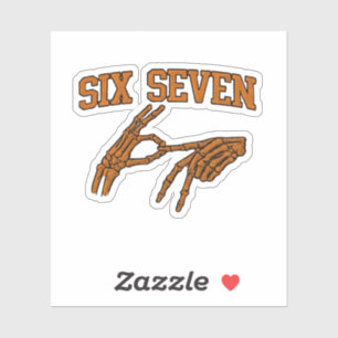 Halloween Six Seven Meme Sign Language 67 Mason Sticker