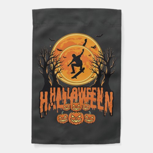 Halloween Skateboard Moon Design Halloween Garden Flag