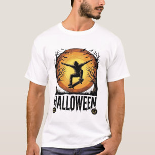 Halloween Skateboard Moon Vintage Vector Design_1 T-Shirt
