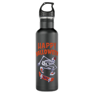 Halloween Skateboard Skeleton Stainless Steel Water Bottle