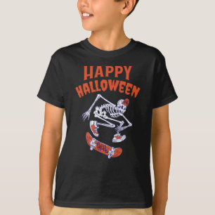 Halloween Skateboard Skeleton T-Shirt