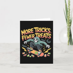 Halloween Skateboard Tricks Skeleton Candy Youth Card