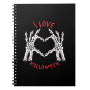 Halloween Skeletal Hands Heart Funny Saying  Notebook
