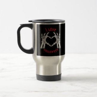 Halloween Skeletal Hands Heart Funny Saying Trendy Travel Mug