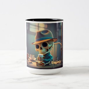 Halloween Skeleton #1 Two-Tone Coffee Mug