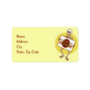 Halloween Skeleton Address Label