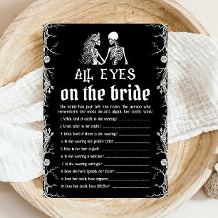 Halloween Skeleton All Eyes On The Bride Game Invitation