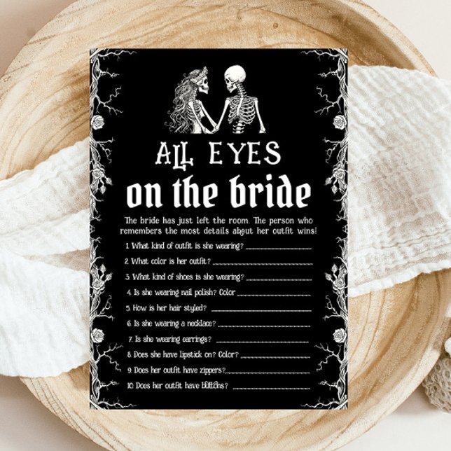 Halloween Skeleton All Eyes On The Bride Game  Invitation (Halloween Skeleton All Eyes On The Bride Game)