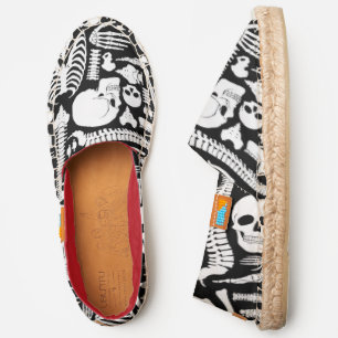 halloween skeleton anatomical bones pattern  espadrilles