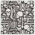 halloween skeleton anatomical bones pattern  fabric