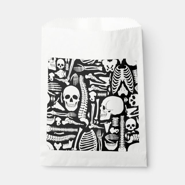 halloween skeleton anatomical bones pattern  favor bag (Front)