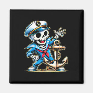 Halloween Skeleton Anchor Sailor  Magnet