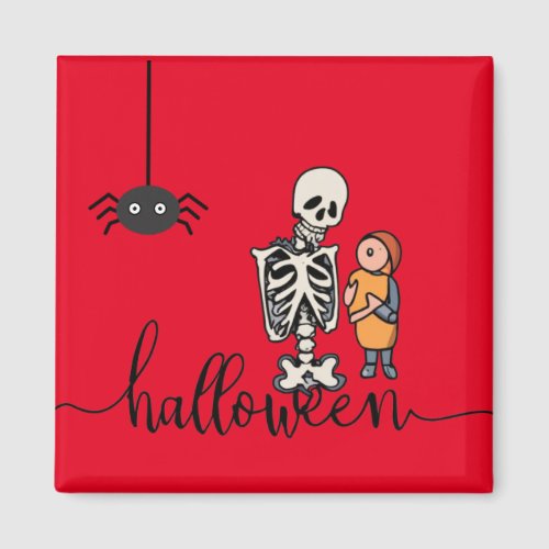 Halloween Skeleton and a boy Magnet