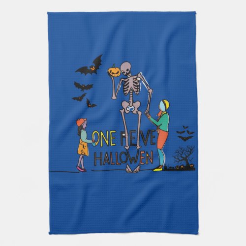 Halloween Skeleton and Friends Kitchen Towel