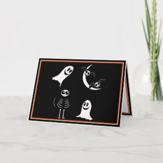 Halloween Skeleton Animals Gang Card