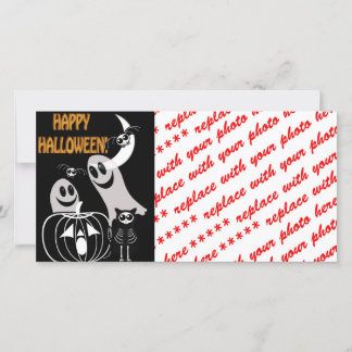 Halloween Skeleton Animals Gang Holiday Card