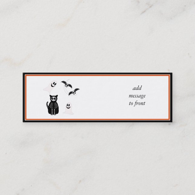 Halloween Skeleton Animals Gang Mini Business Card (Front)