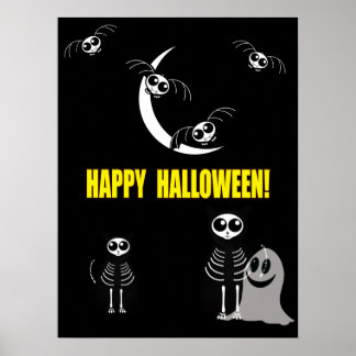 Halloween Skeleton Animals Gang Poster