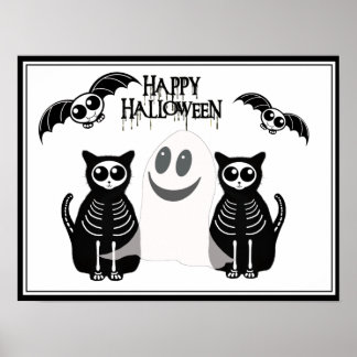Halloween Skeleton Animals Gang Poster