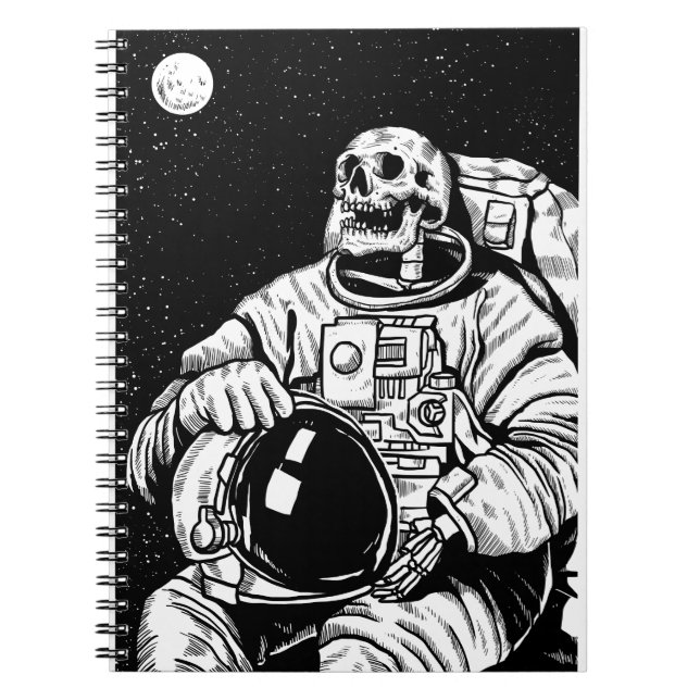 halloween skeleton astronaut notebook (Front)